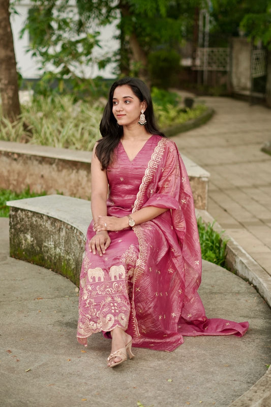 Pink Dupatta width